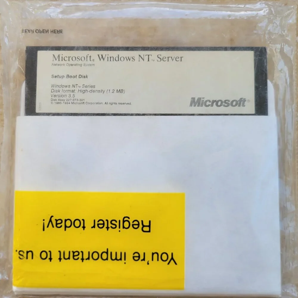 Vintage Floppy Diskette - Microsoft Windows NT Server Setup Boot Disk